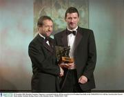 28 November 2003; Brendan Cummins, Tipperary, is presented with his All-Star award by GAA President Sean Kelly at the VODAFONE GAA All-Star Awards in the Citywest Hotel, Dublin. Football. Hurling. Picture credit; Brendan Moran / SPORTSFILE *EDI*