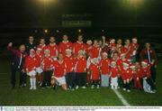 28 November 2003; Shelbourne players and staff, with their sons and daughters, celebrate before the start of the game after winning the eircom League Premier Division title. eircom league Premier Division, Shamrock Rovers v Shelbourne, Tolka Park, Dublin. Soccer. Picture credit; David Maher / SPORTSFILE *EDI*