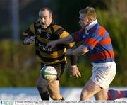 29 November 2003; Maurice Logue, County Carlow, in action against Daire Higgins, Clontarf. AIB League Division 1, Clontarf v County Carlow, Castle Avenue, Dublin. Picture credit; David Maher / SPORTSFILE *EDI*
