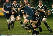 29 November 2003; Brian O'Driscoll, Leinster, is tackled by Neath-Swansea Ospreys' Shaun Connor. Celtic League, Neath-Swansea Ospreys v Leinster, The John Smith's Gnoll, Neath, Wales. Picture credit; Matt Browne / SPORTSFILE *EDI*