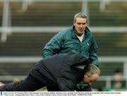 30 November 2003; Caltra manager Frank Doherty, behind, confronts Curry's manager Denis Kearney during the second half. AIB Connacht Senior Football Championship Final, Caltra v Curry, Pearse Stadium, Galway. Picture credit; David Maher / SPORTSFILE *EDI*