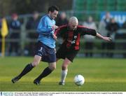30 November 2003; Paddy Mulvihill, Longford Town, in action against UCD's Darragh Ryan. eircom league Premier Division, UCD v Longford Town, Belfield, Dublin. Soccer. Picture credit; Matt Browne / SPORTSFILE *EDI*