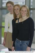 4 December 2003; From right to left, are Derval O'Rourke, Cork, Fiona O'Friel, Dublin and Joanne Cuddihy, Kilkenny, (Athletics) at the announcement of the 2003/2004 scholarship recipients in O'Reilly Hall, Belfield, UCD, Dublin. Picture credit; Damien Eagers / SPORTSFILE *EDI*
