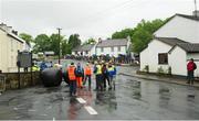 23 June 2013; Marshal's getting SS15 Glen ready for the Donegal International Rally. Glen, Co. Donegal. Picture credit: Philip Fitzpatrick / SPORTSFILE