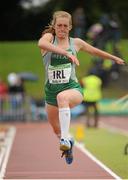 22 June 2013; Caoimhe King, Ireland, in action in the Women's Triple Jump during the European Athletics Team Championships 1st League. Morton Stadium, Santry, Co. Dublin. Picture credit: Tomas Greally / SPORTSFILE