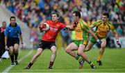 23 June 2013; Declan Rooney, Down, in action against Michael Murphy and Paddy McGrath, right, Donegal. Ulster GAA Football Senior Championship Semi-Final, Donegal v Down, Kingspan Breffni Park, Cavan. Picture credit: Brian Lawless / SPORTSFILE