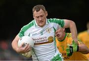 23 June 2013; Lorcan Mulvey, London, in action against Ciaran Egan, Leitrim. Connacht GAA Football Senior Championship Semi-Final, Leitrim v London, Sean McDermott Park, Carrick-on-Shannon, Co. Leitrim. Picture credit: Matt Browne / SPORTSFILE