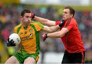 23 June 2013; Patrick McBrearty, Donegal, in action against Declan Rooney, Down. Ulster GAA Football Senior Championship Semi-Final, Donegal v Down, Kingspan Breffni Park, Cavan. Picture credit: Oliver McVeigh / SPORTSFILE
