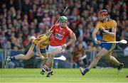 23 June 2013; William Egan, Cork, in action against Nicky O'Connell, left, and Darach Honan, Clare. Munster GAA Hurling Senior Championship Semi-Final, Cork v Clare, Gaelic Grounds, Limerick. Picture credit: Brendan Moran / SPORTSFILE