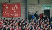 23 June 2013; A banner showing some Cork supporters' support of manager Jimmy Barry Murphy. Munster GAA Hurling Senior Championship Semi-Final, Cork v Clare, Gaelic Grounds, Limerick. Picture credit: Brendan Moran / SPORTSFILE