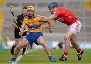 23 June 2013; Colm Galvin, Clare, in action against Christopher Joyce, Cork. Munster GAA Hurling Senior Championship Semi-Final, Cork v Clare, Gaelic Grounds, Limerick. Picture credit: Ray McManus / SPORTSFILE
