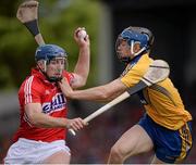23 June 2013; Patrick Horgan, Cork, is tackled by David McInerney, Clare. Munster GAA Hurling Senior Championship Semi-Final, Cork v Clare, Gaelic Grounds, Limerick. Picture credit: Ray McManus / SPORTSFILE