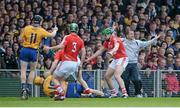 23 June 2013; Clare manager Davy Fitzgerald, right, reacts during the game. Munster GAA Hurling Senior Championship Semi-Final, Cork v Clare, Gaelic Grounds, Limerick. Picture credit: Brendan Moran / SPORTSFILE