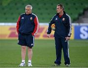 24 June 2013; British & Irish Lions head coach Warren Gatland, left, and assistant coach Rob Howley during the captain's run ahead of their match against Melbourne Rebels on Tuesday. British & Irish Lions Tour 2013, Captain's Run, AAMI Park, Olympic Boulevard, Melbourne, Australia. Picture credit: Stephen McCarthy / SPORTSFILE