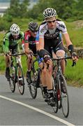 23 June 2013; Conor Dunne, Vl Technics – Abutriek, leads Damien Shaw, Aqua Blue, David McCann, Synergy Baku Cycling Project, and Sam Bennett, An Post Chainreaction Sean Kelly Team, during the Elite Men's National Road Race Championships. Carlingford, Co. Louth. Picture credit: Stephen McMahon / SPORTSFILE