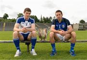 25 June 2013; Darren Hughes, Monaghan, left, and Ronan Flanagan, Cavan, in attendance at an Ulster Football Championship Semi-Final launch ahead of their game on Saturday night. St Tiernach's Park, Clones, Co. Monaghan. Picture credit: Oliver McVeigh / SPORTSFILE