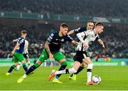 3 November 2019; Daniel Kelly of Dundalk in action against Lee Grace and Joey O'Brien of Shamrock Rovers during the extra.ie FAI Cup Final between Dundalk and Shamrock Rovers at the Aviva Stadium in Dublin. Photo by Seb Daly/Sportsfile