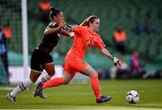 3 November 2019; Peamount United goalkeeper Niamh Reid Burke and Rianna Jarrett of Wexford Youths during the Só Hotels FAI Women's Cup Final between Wexford Youths and Peamount United at the Aviva Stadium in Dublin. Photo by Ben McShane/Sportsfile