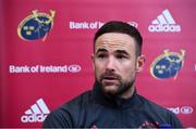 5 November 2019; Alby Mathewson during a Munster Rugby squad press conference at University of Limerick in Limerick. Photo by Matt Browne/Sportsfile