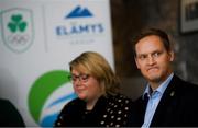 5 November 2019; Elämys Group CEO Jussi Viskari and Joanna Sheridan during an Olympic Federation of Ireland Media Briefing in Dublin on a Ticketing Update for Tokyo 2020 Olympic Games. Photo by Ramsey Cardy/Sportsfile