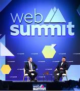 5 November 2019; Ronaldo, Chairman, Real Valladolid, and Ger Gilroy, Managing Director, Off The Ball, on SportsTrade during the opening day of Web Summit 2019 at the Altice Arena in Lisbon, Portugal. Photo by Stephen McCarthy/Web Summit via Sportsfile