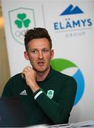 5 November 2019; Deputy Chef de Mission Gavin Noble during an Olympic Federation of Ireland Media Briefing in Dublin on a Ticketing Update for Tokyo 2020 Olympic Games. Photo by Ramsey Cardy/Sportsfile