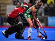 3 November 2019; Chloe Watkins of Ireland in action against Kaitlyn Williams of Canada during the penalty stroke shootout during the FIH Women's Olympic Qualifier match between Ireland and Canada at Energia Park in Dublin. Photo by Brendan Moran/Sportsfile