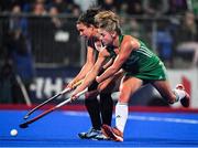 3 November 2019; Chloe Watkins of Ireland in action against Karli Johansen of Canada during the FIH Women's Olympic Qualifier match between Ireland and Canada at Energia Park in Dublin. Photo by Brendan Moran/Sportsfile