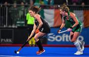 3 November 2019; Natalie Sourisseau of Canada in action against Sarah Hawkshaw of Ireland during the FIH Women's Olympic Qualifier match between Ireland and Canada at Energia Park in Dublin. Photo by Brendan Moran/Sportsfile