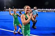 3 November 2019; Shirley McCay of Ireland celebrates after the FIH Women's Olympic Qualifier match between Ireland and Canada at Energia Park in Dublin. Photo by Brendan Moran/Sportsfile