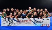 3 November 2019; The Ireland team celebrate after the FIH Women's Olympic Qualifier match between Ireland and Canada at Energia Park in Dublin. Photo by Brendan Moran/Sportsfile