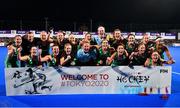 3 November 2019; The Ireland team celebrate after the FIH Women's Olympic Qualifier match between Ireland and Canada at Energia Park in Dublin. Photo by Brendan Moran/Sportsfile