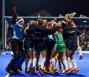 3 November 2019; Ireland players celebrate after the FIH Women's Olympic Qualifier match between Ireland and Canada at Energia Park in Dublin. Photo by Brendan Moran/Sportsfile