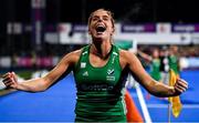 3 November 2019; Ireland captain Katie Mullan celebrates after the FIH Women's Olympic Qualifier match between Ireland and Canada at Energia Park in Dublin. Photo by Brendan Moran/Sportsfile