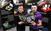 6 November 2019; The Gaelic Players Association’s (GPA) Chief Executive Paul Flynn has launched their Student Report 2019 at the Campus Conference in Abbotstown in Dublin. The report highlights the challenges experienced by GPA student-members and provides actionable GPA recommendations to help student-members achieve better-balanced lifestyles so they can thrive on and off the field, Pictured at the Gaelic Players Association Launch Student Report are from left Tyrone footballer Conor Myler and Wexford hurler Rory O'Connor.    Photo by Matt Browne/Sportsfile