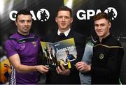 6 November 2019; The Gaelic Players Association’s (GPA) Chief Executive Paul Flynn has launched their Student Report 2019 at the Campus Conference in Abbotstown in Dublin. The report highlights the challenges experienced by GPA student-members and provides actionable GPA recommendations to help student-members achieve better-balanced lifestyles so they can thrive on and off the field, Pictured at the Gaelic Players Association Launch Student Report are from left Wexford hurler Rory O'Connor, GPA CEO Paul Flynn and Tyrone footballer Conor Myler.    Photo by Matt Browne/Sportsfile