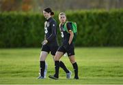 8 November 2019; Marie Hourihan, left, and Katie McCabe during a Republic of Ireland WNT training session at Johnstown House in Enfield, Meath. Photo by Seb Daly/Sportsfile