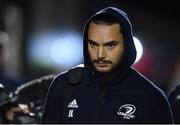 8 November 2019; James Lowe of Leinster arrives ahead of the Guinness PRO14 Round 6 match between Connacht and Leinster at the Sportsground in Galway. Photo by Ramsey Cardy/Sportsfile
