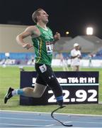 8 November 2019; Team Ireland's Alex Lee from Galway, competing in the T64 200m heats during day two of the World Para Athletics Championships 2019 at Dubai Club for People of Determination Stadium in Dubai, United Arab Emirates. Photo by Ben Booth/Sportsfile