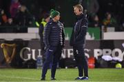 8 November 2019; Connacht head coach Andy Friend, left, in conversation with Leinster head coach Leo Cullen ahead of the Guinness PRO14 Round 6 match between Connacht and Leinster at the Sportsground in Galway. Photo by Ramsey Cardy/Sportsfile