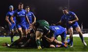 8 November 2019; Andrew Porter of Leinster dives over to score his side's first try during the Guinness PRO14 Round 6 match between Connacht and Leinster at the Sportsground in Galway. Photo by Ramsey Cardy/Sportsfile