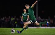 8 November 2019; Jack Carty of Connacht kicks a penalty during the Guinness PRO14 Round 6 match between Connacht and Leinster in the Sportsground in Galway. Photo by Brendan Moran/Sportsfile