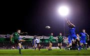 8 November 2019; Jack Carty of Connacht in action against James Lowe of Leinster during the Guinness PRO14 Round 6 match between Connacht and Leinster at the Sportsground in Galway. Photo by Ramsey Cardy/Sportsfile