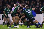 8 November 2019; Rónan Kelleher of Leinster is assisted over the try line by Scott Fardy to score his second, and Leinster's third try during the Guinness PRO14 Round 6 match between Connacht and Leinster at the Sportsground in Galway. Photo by Ramsey Cardy/Sportsfile