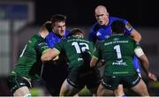 8 November 2019; Rónan Kelleher of Leinster is tackled by Sean O’Brien, left, and Peter Robb of Connacht during the Guinness PRO14 Round 6 match between Connacht and Leinster at the Sportsground in Galway. Photo by Ramsey Cardy/Sportsfile