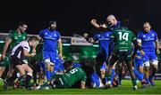 8 November 2019; Leinster players celebrate a try by Andrew Porter during the Guinness PRO14 Round 6 match between Connacht and Leinster at the Sportsground in Galway. Photo by Ramsey Cardy/Sportsfile