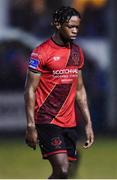 1 November 2019; Jordan Adeyemo of Drogheda United during the SSE Airtricity League Promotion / Relegation Play-off Final 2nd Leg between Finn Harps and Drogheda United at Finn Park in Ballybofey, Donegal. Photo by Oliver McVeigh/Sportsfile