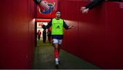 9 November 2019; Conor Murray of Munster runs out for the warm-up prior to the Guinness PRO14 Round 6 match between Munster and Ulster at Thomond Park in Limerick. Photo by Brendan Moran/Sportsfile