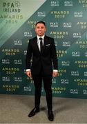 9 November 2019; Chris Lyons of Drogheda United arrives prior to the PFA Ireland Awards 2019 at The Marker Hotel in Dublin. Photo by Seb Daly/Sportsfile