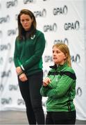 9 November 2019; Sport Ireland Anti-Doping manager Siobhan Leonard, right, and Irish canoeist Jenny Egan during a GPA Rookie Camp at Johnstown Estate in Enfield, Co. Meath. Photo by Ramsey Cardy/Sportsfile